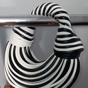 $40 Chic Monochrome Twisted Handle Handbag